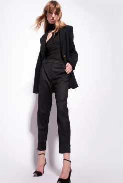 Pantalons|PINKO Pantalon En Flanelle Noir Limousine