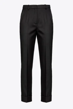 Pantalons|PINKO Pantalon En Flanelle Noir Limousine
