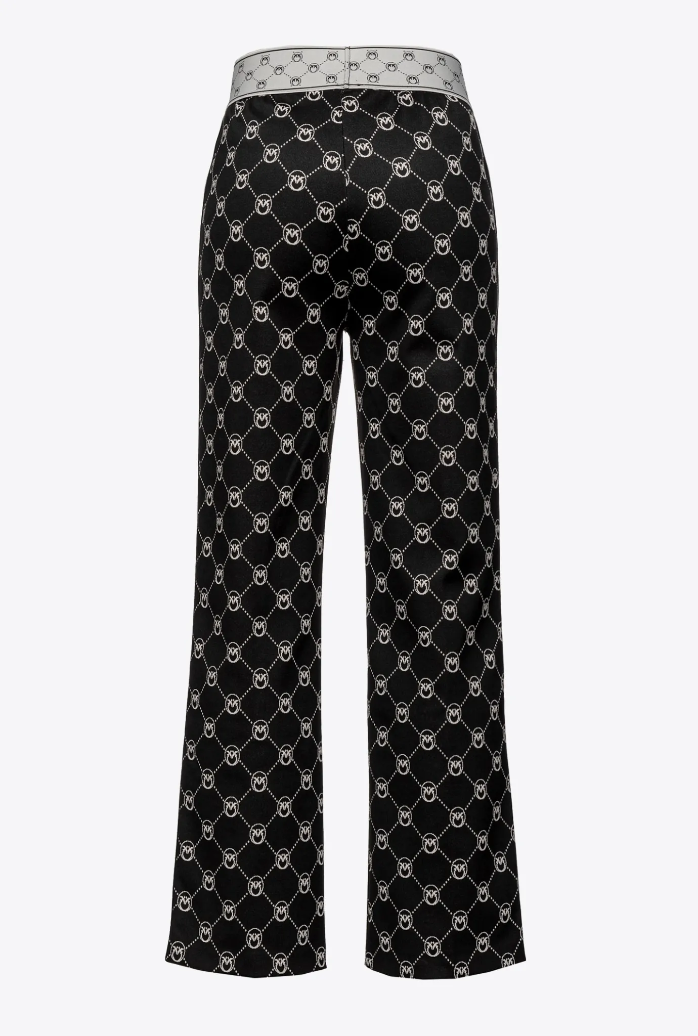 Tailleurs Et Ensembles|PINKO Pantalon En Maille Jacquard Monogram Noir/Ecru