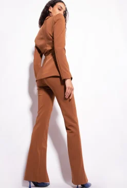 Tailleurs Et Ensembles|PINKO Pantalon Fendu Marron - Basset