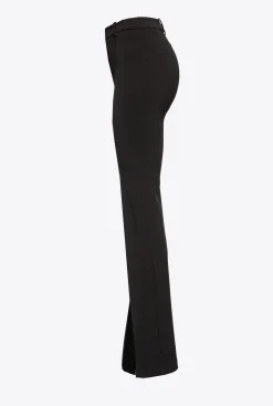Tailleurs Et Ensembles|PINKO Pantalon Fendu Noir Limousine