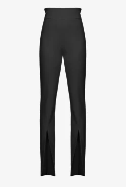Pantalons|PINKO Pantalon Fendu En Bas Noir Limousine