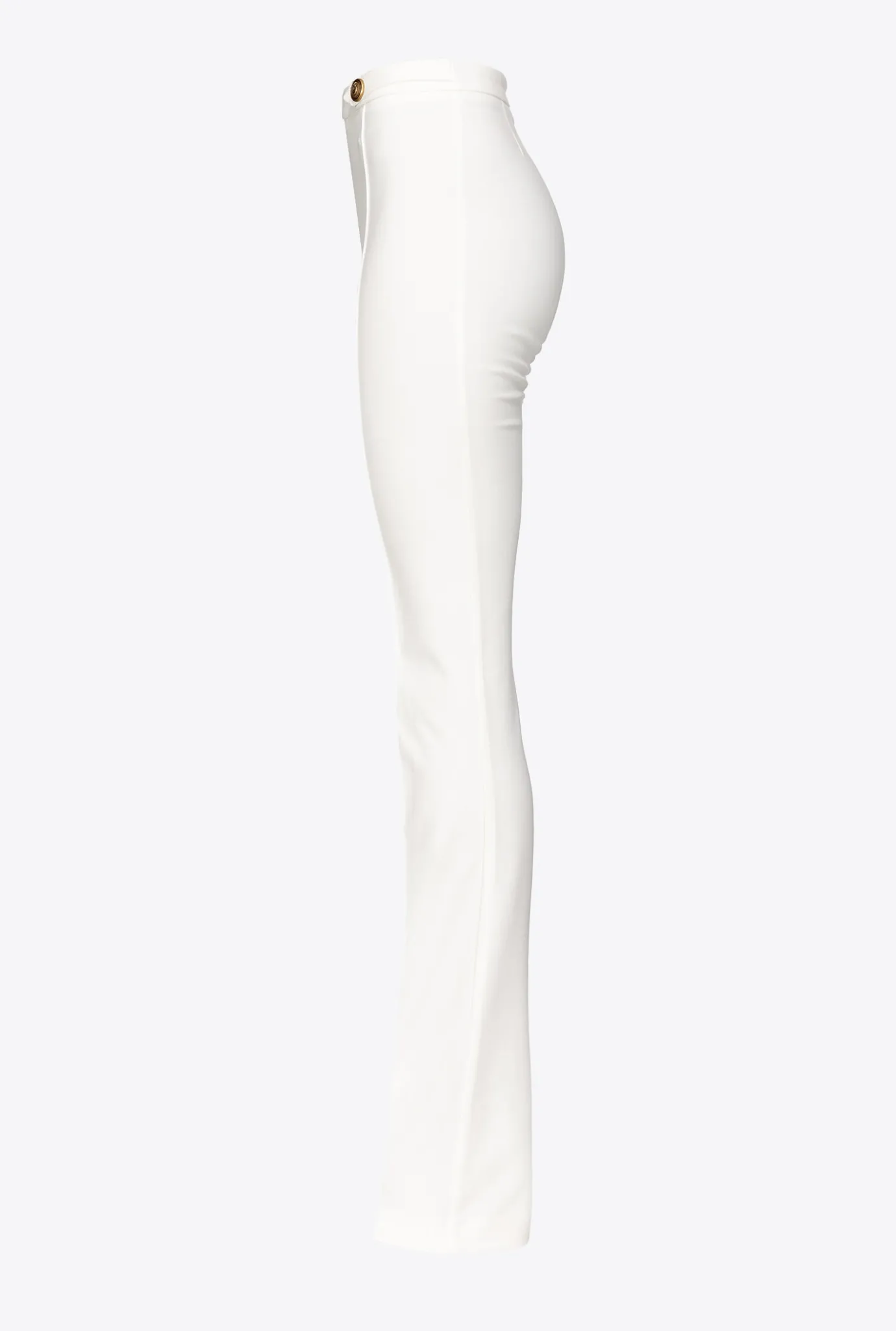 Tailleurs Et Ensembles|PINKO Pantalon Flare A Boutons Blanc-Blanche-Neige