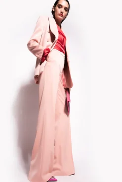 Tailleurs Et Ensembles|PINKO Pantalon Flare Brillant Rose - Camee