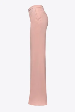 Tailleurs Et Ensembles|PINKO Pantalon Flare Brillant Rose - Camee