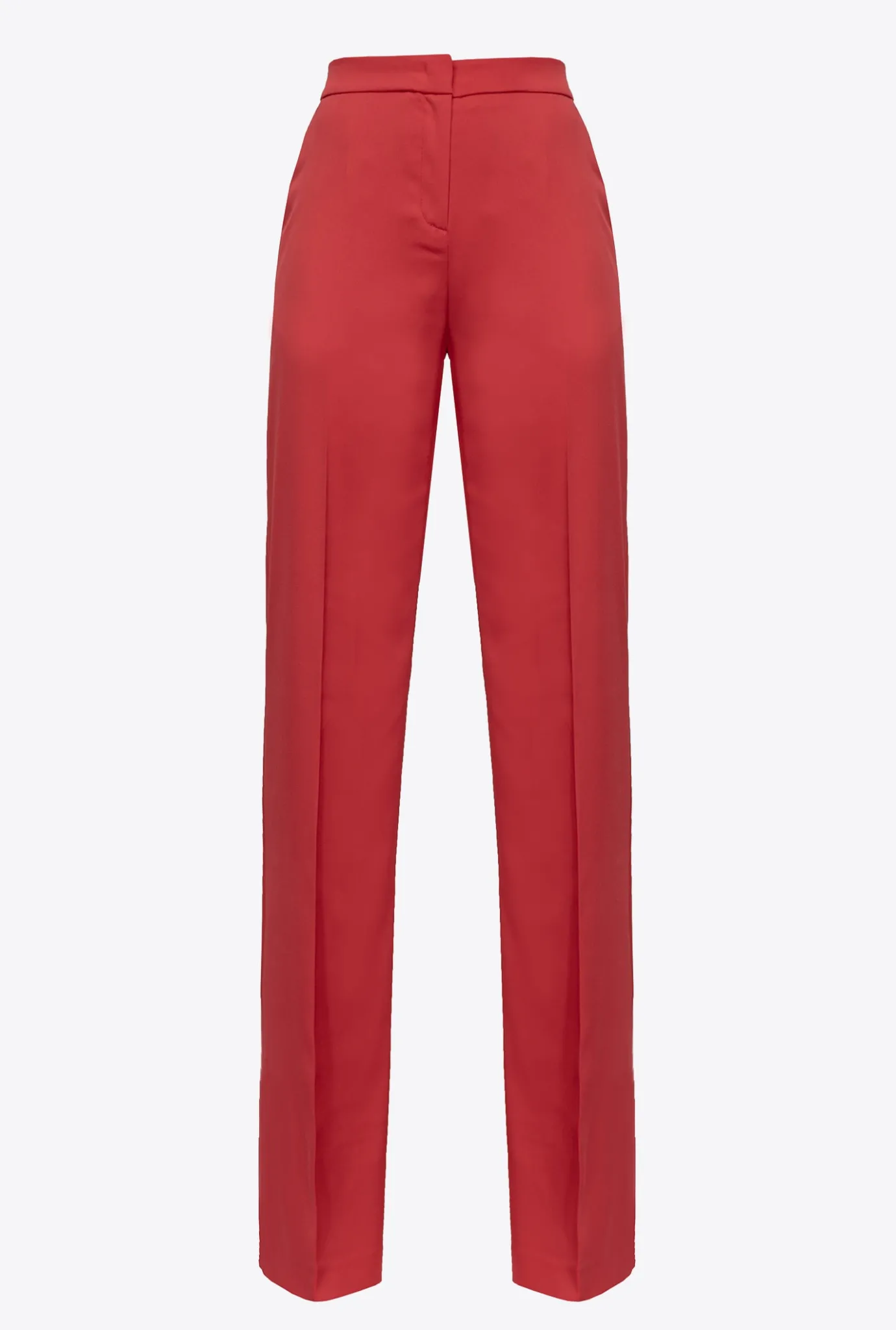 Tailleurs Et Ensembles|PINKO Pantalon Flare Brillant Rouge Formule 1