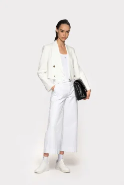 Jeans|PINKO Pantalon Flare Ceinture Blanc Brill.