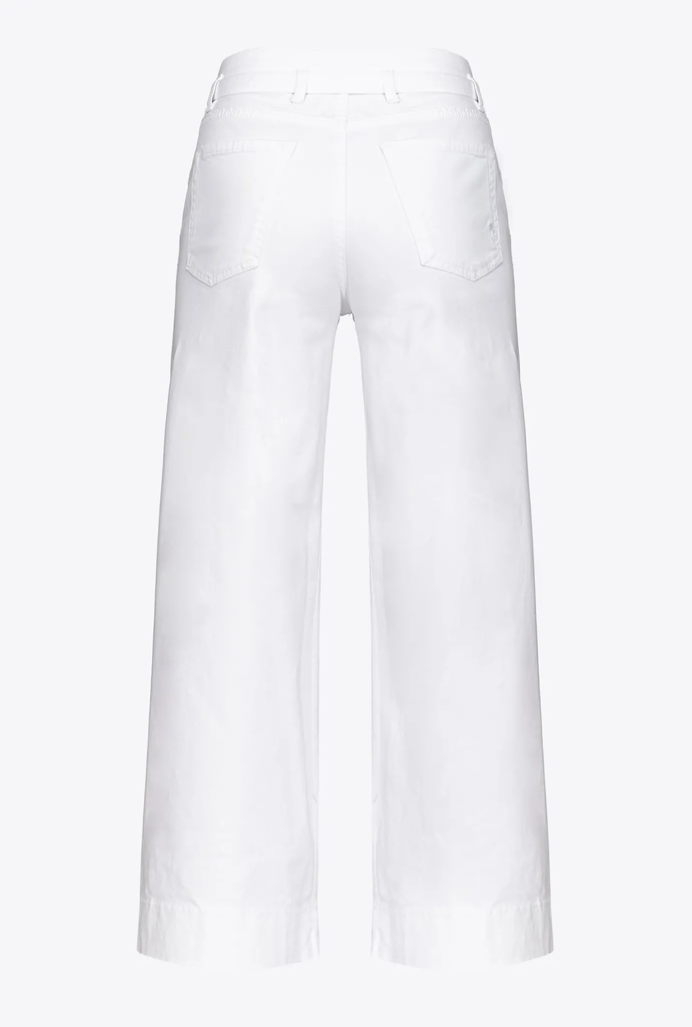 Jeans|PINKO Pantalon Flare Ceinture Blanc Brill.