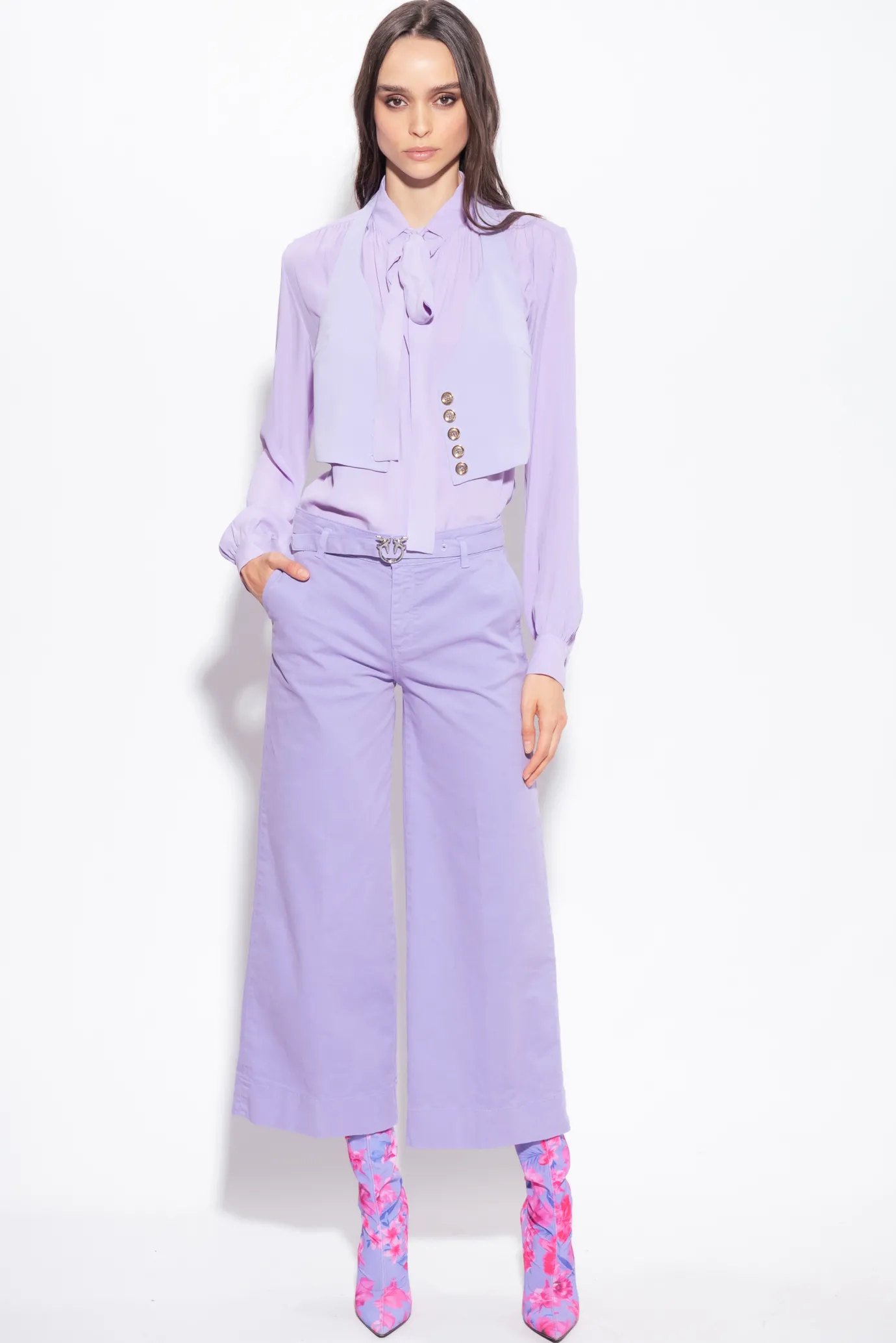 Jeans|PINKO Pantalon Flare Ceinture Violet