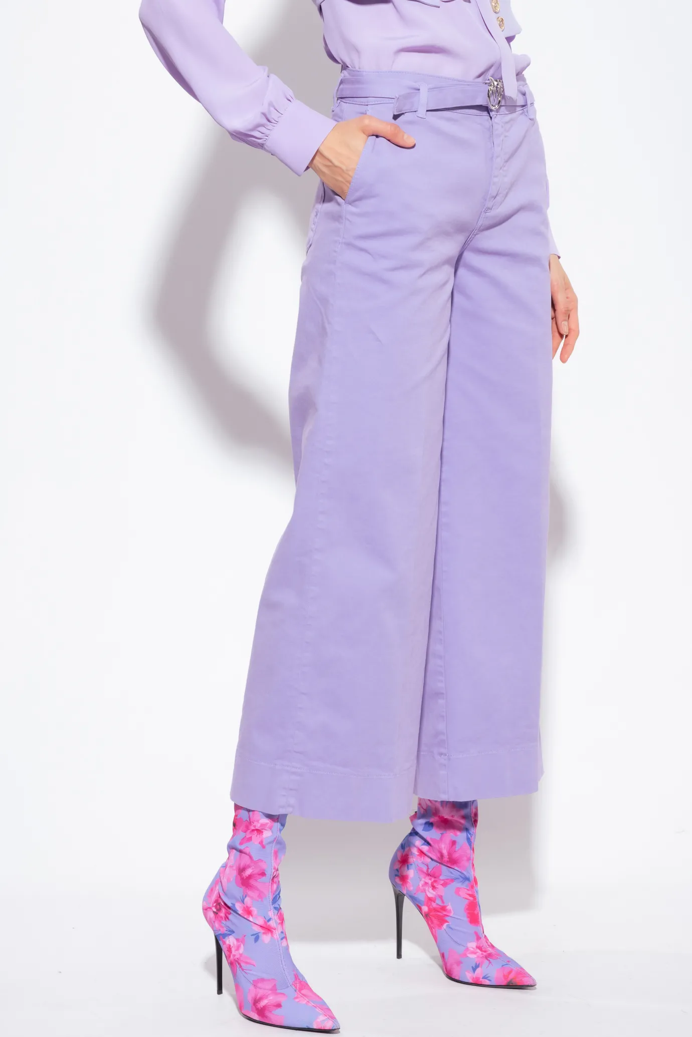 Jeans|PINKO Pantalon Flare Ceinture Violet
