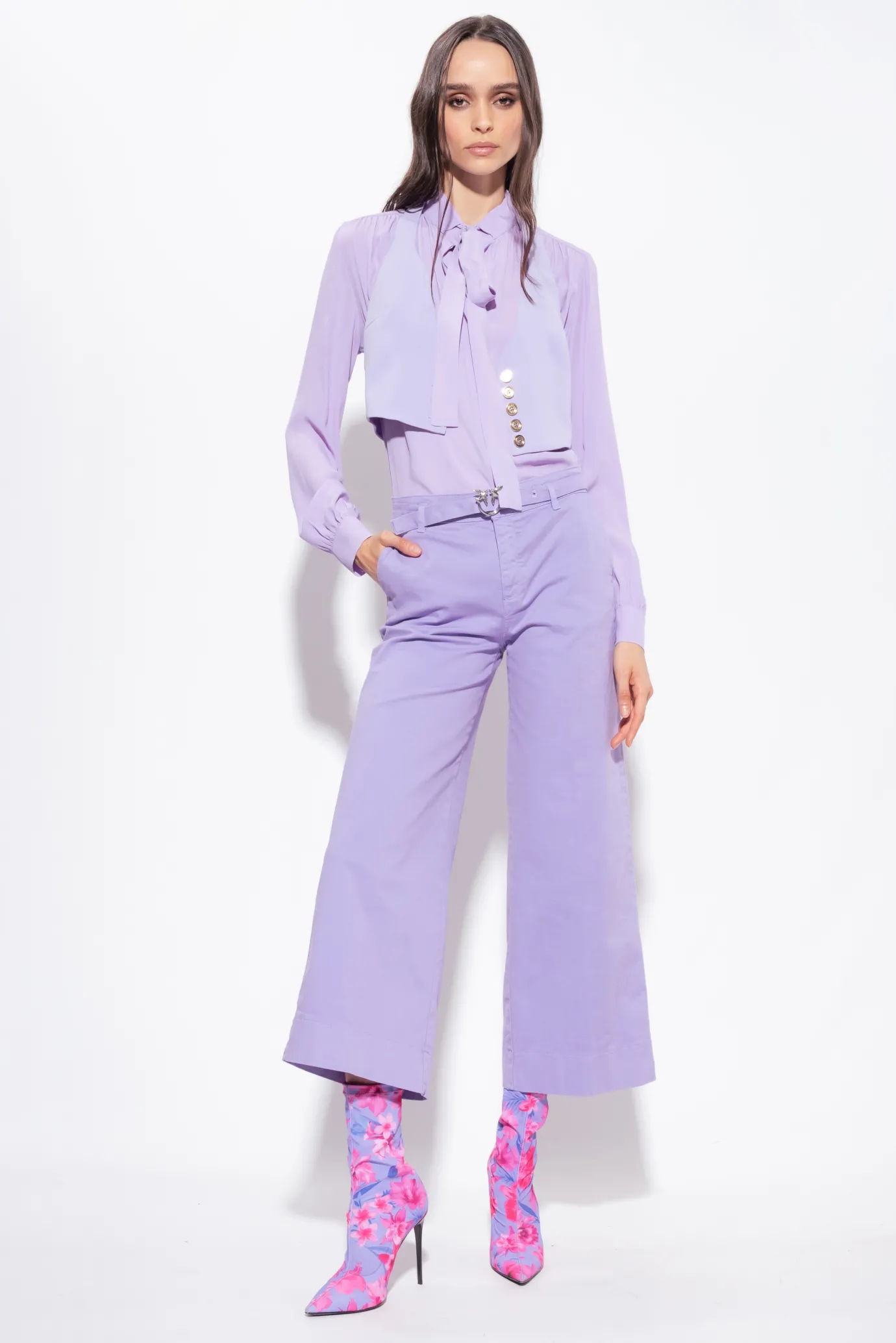 Jeans|PINKO Pantalon Flare Ceinture Violet