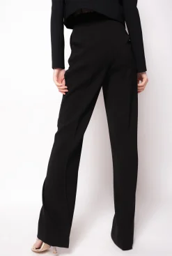 Pantalons|PINKO Pantalon Flare En Crepe De Polyester Noir Limousine