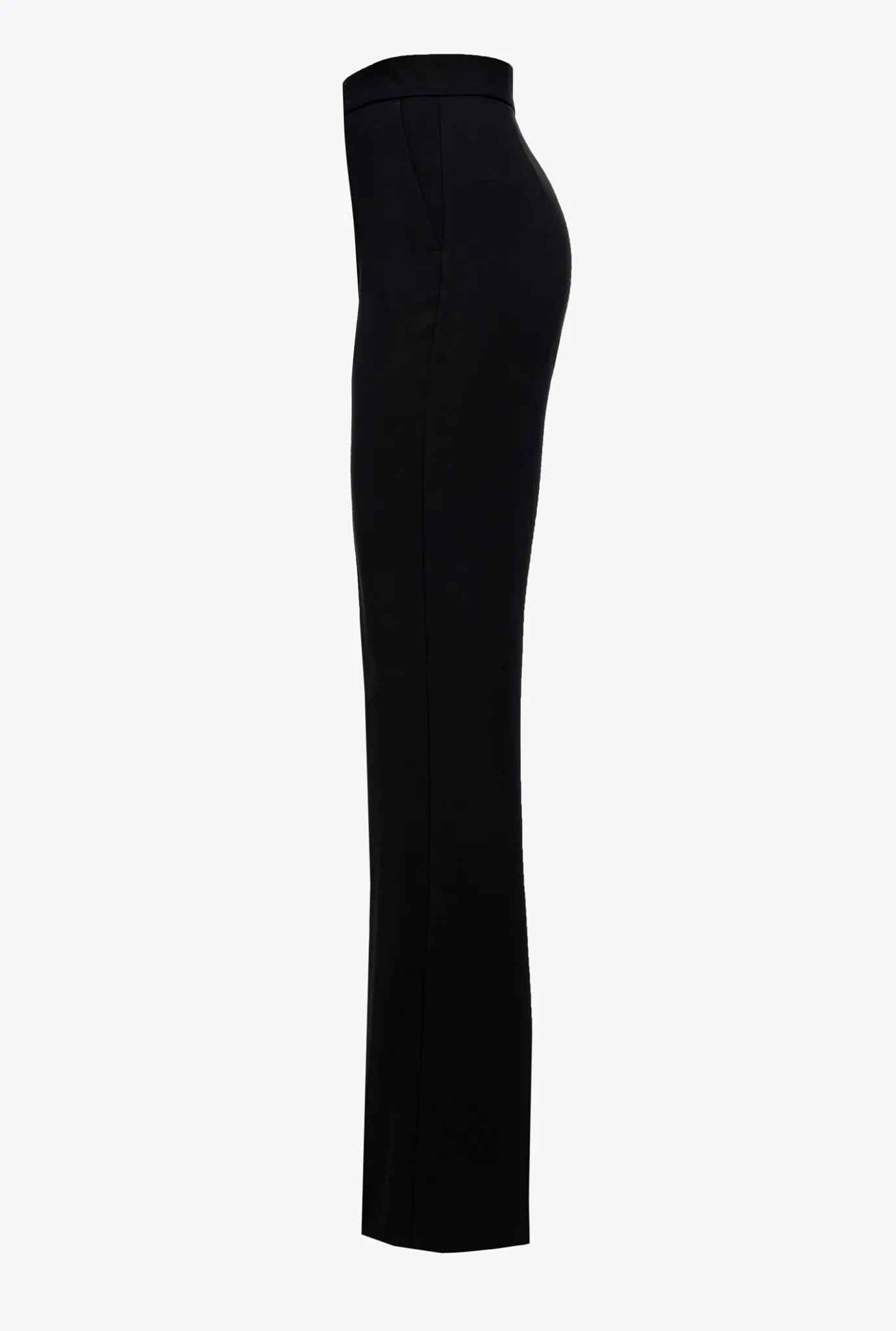 Pantalons|PINKO Pantalon Flare En Crepe De Polyester Noir Limousine