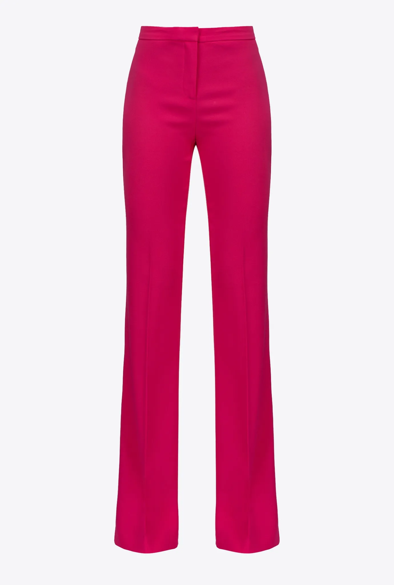 Tailleurs Et Ensembles|PINKO Pantalon Flare En Tissu Technique Stretch Rouge Framboise