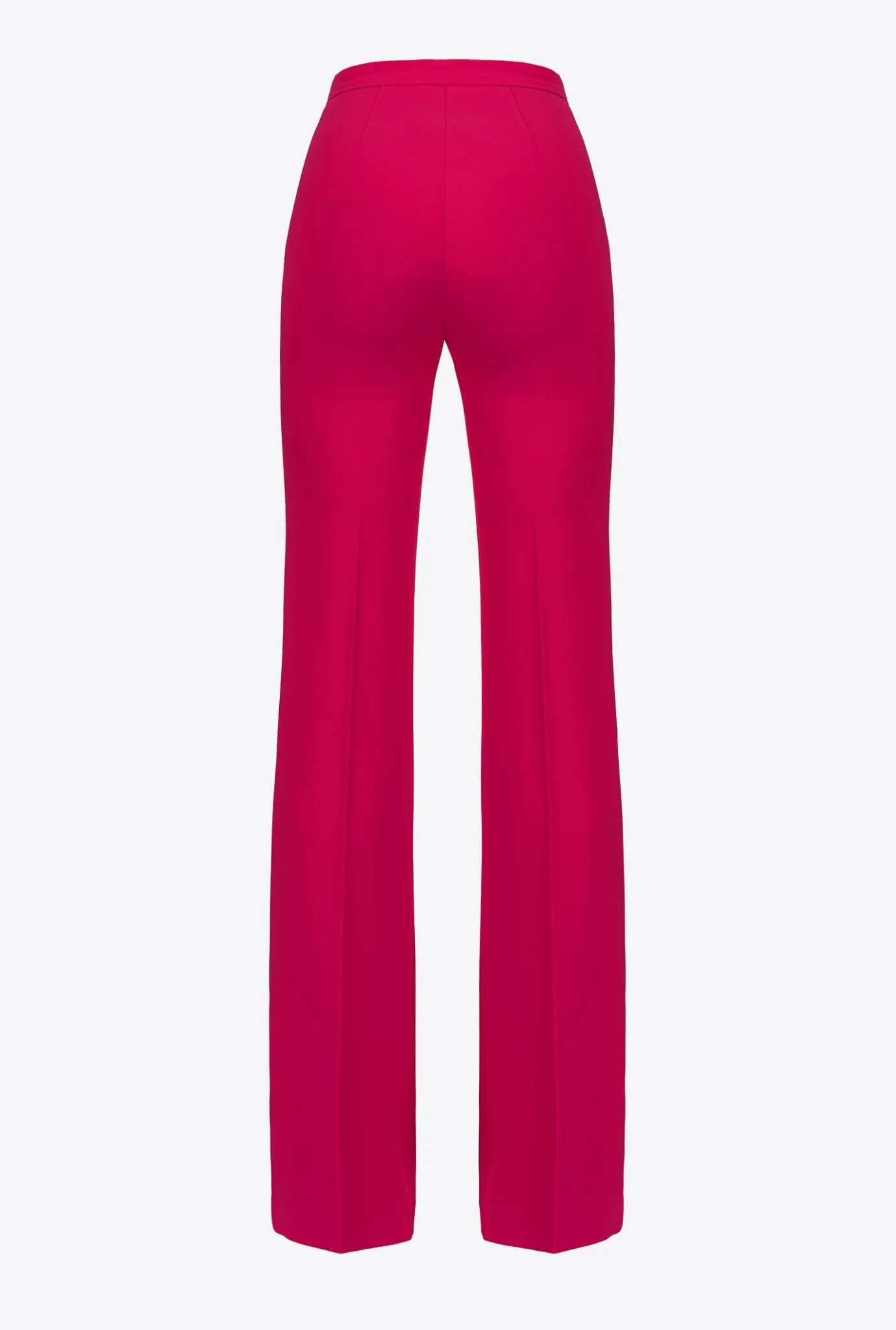 Tailleurs Et Ensembles|PINKO Pantalon Flare En Tissu Technique Stretch Rouge Framboise