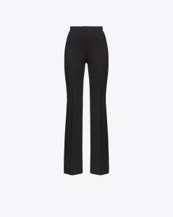 Pantalons|PINKO Pantalon Flare En Tissu Technique Stretch Noir Limousine