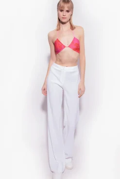 Tailleurs Et Ensembles|PINKO Pantalon Flare Stretch Blanc Nimbus