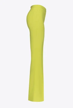 Pantalons|PINKO Pantalon Flare Stretch Citron Vert
