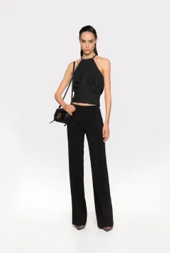 Tailleurs Et Ensembles|PINKO Pantalon Flare Stretch Noir Limousine