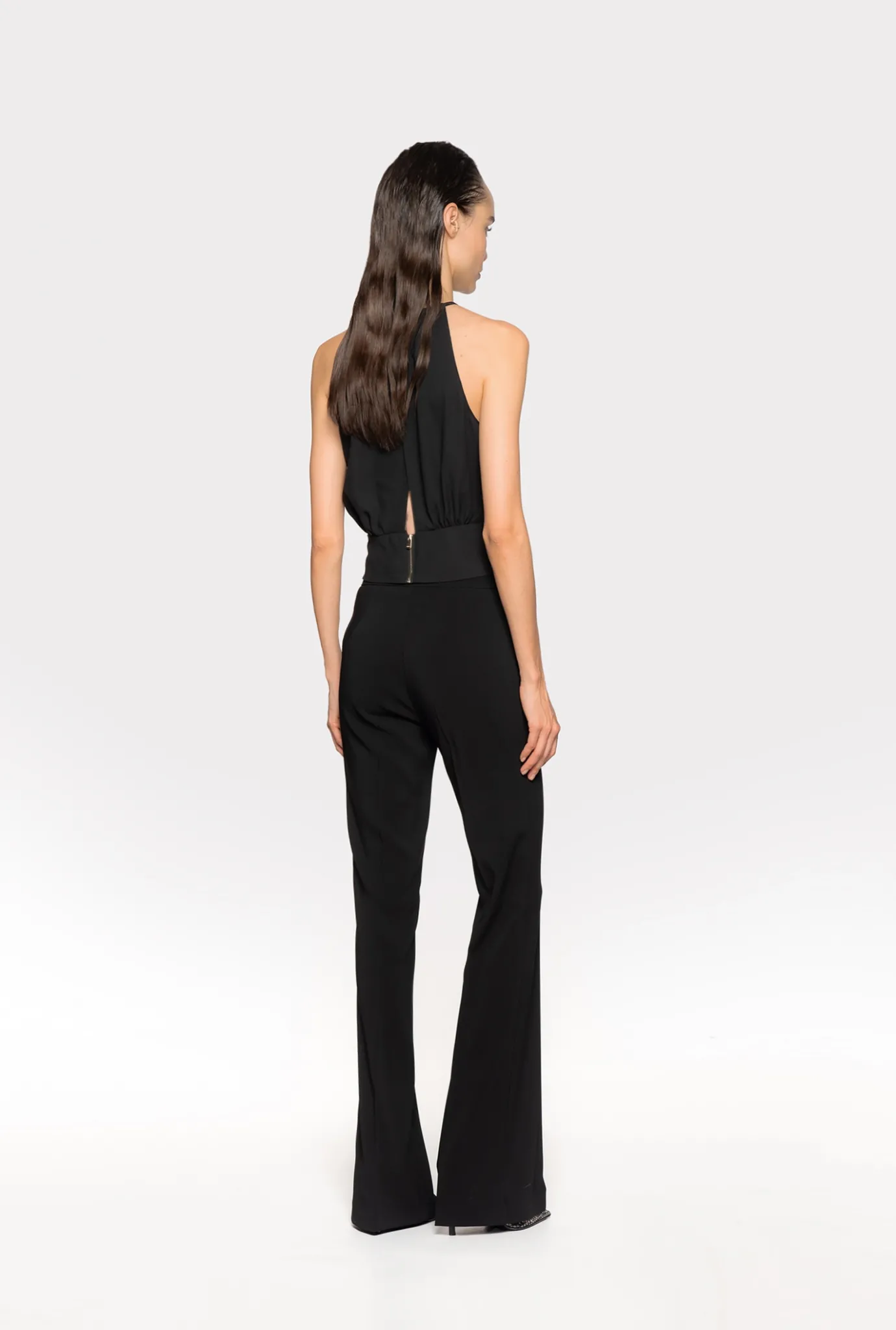 Tailleurs Et Ensembles|PINKO Pantalon Flare Stretch Noir Limousine
