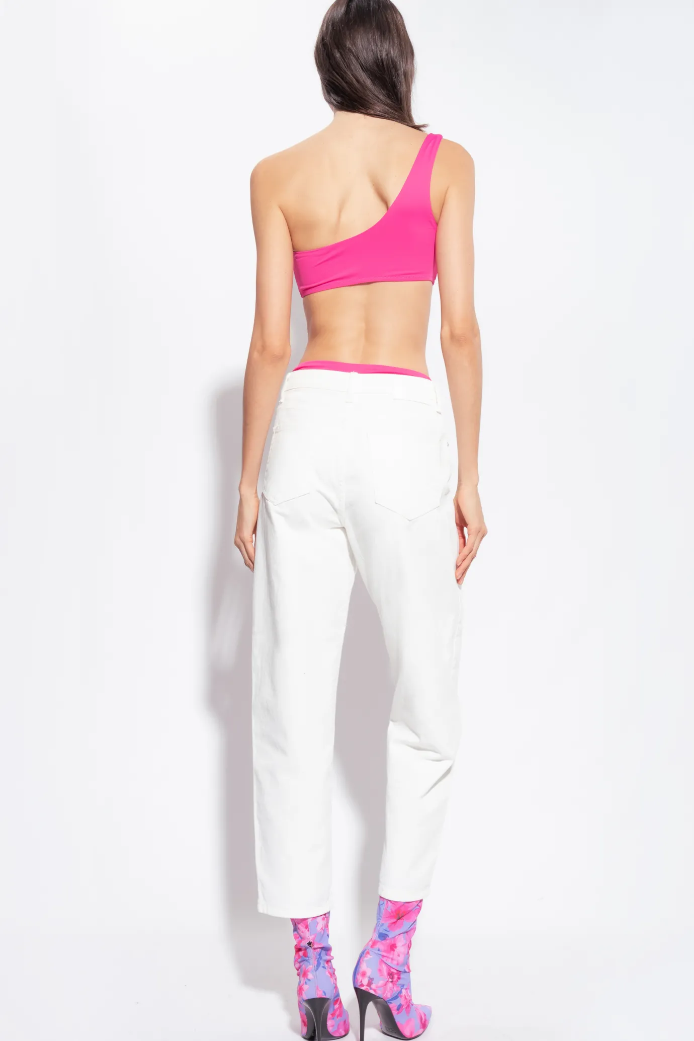 Jeans|PINKO Pantalon Mom Fit Dechire Blanc Brill.