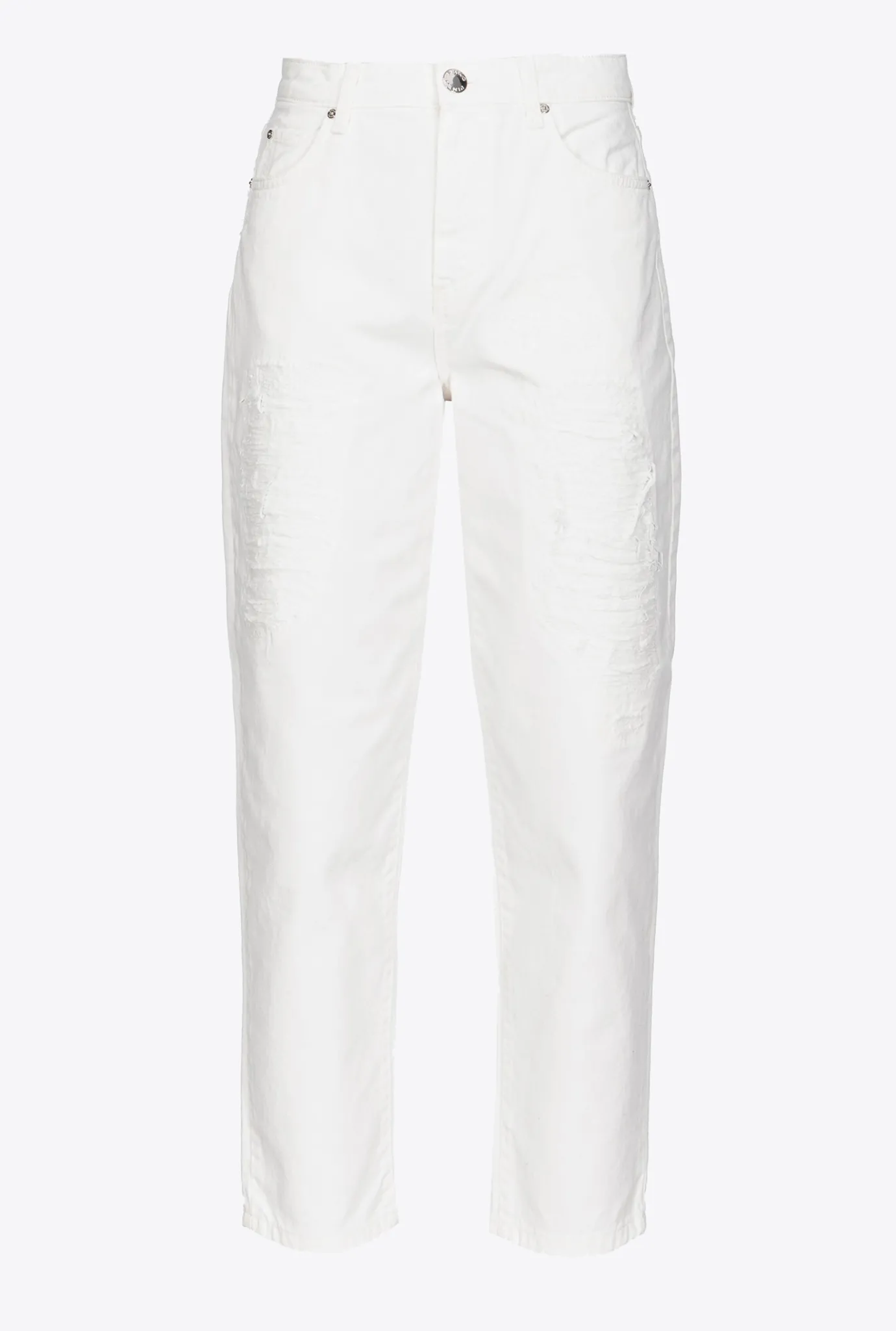 Jeans|PINKO Pantalon Mom Fit Dechire Blanc Brill.