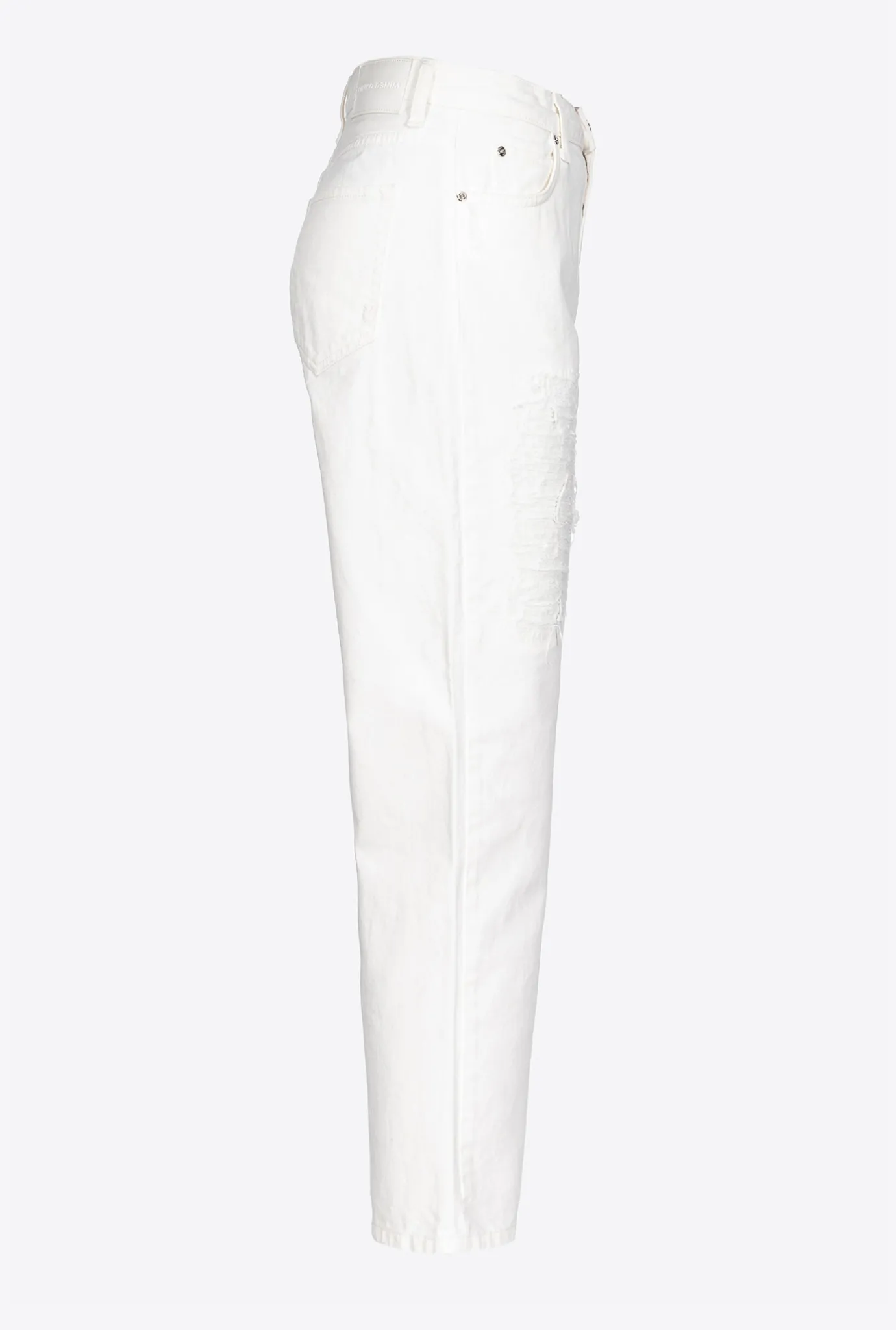 Jeans|PINKO Pantalon Mom Fit Dechire Blanc Brill.