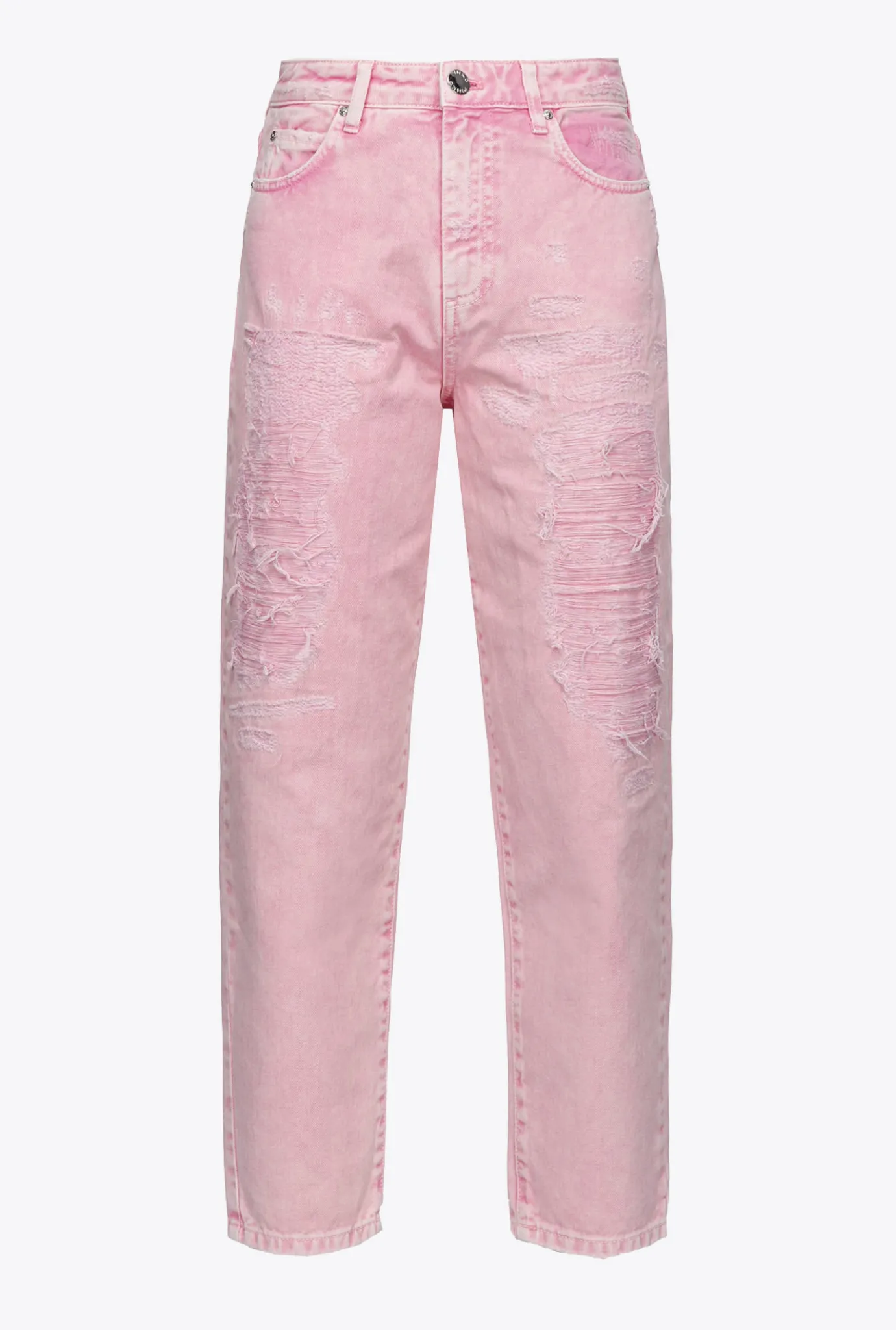 Jeans|PINKO Pantalon Mom Fit Dechire Rose Clair