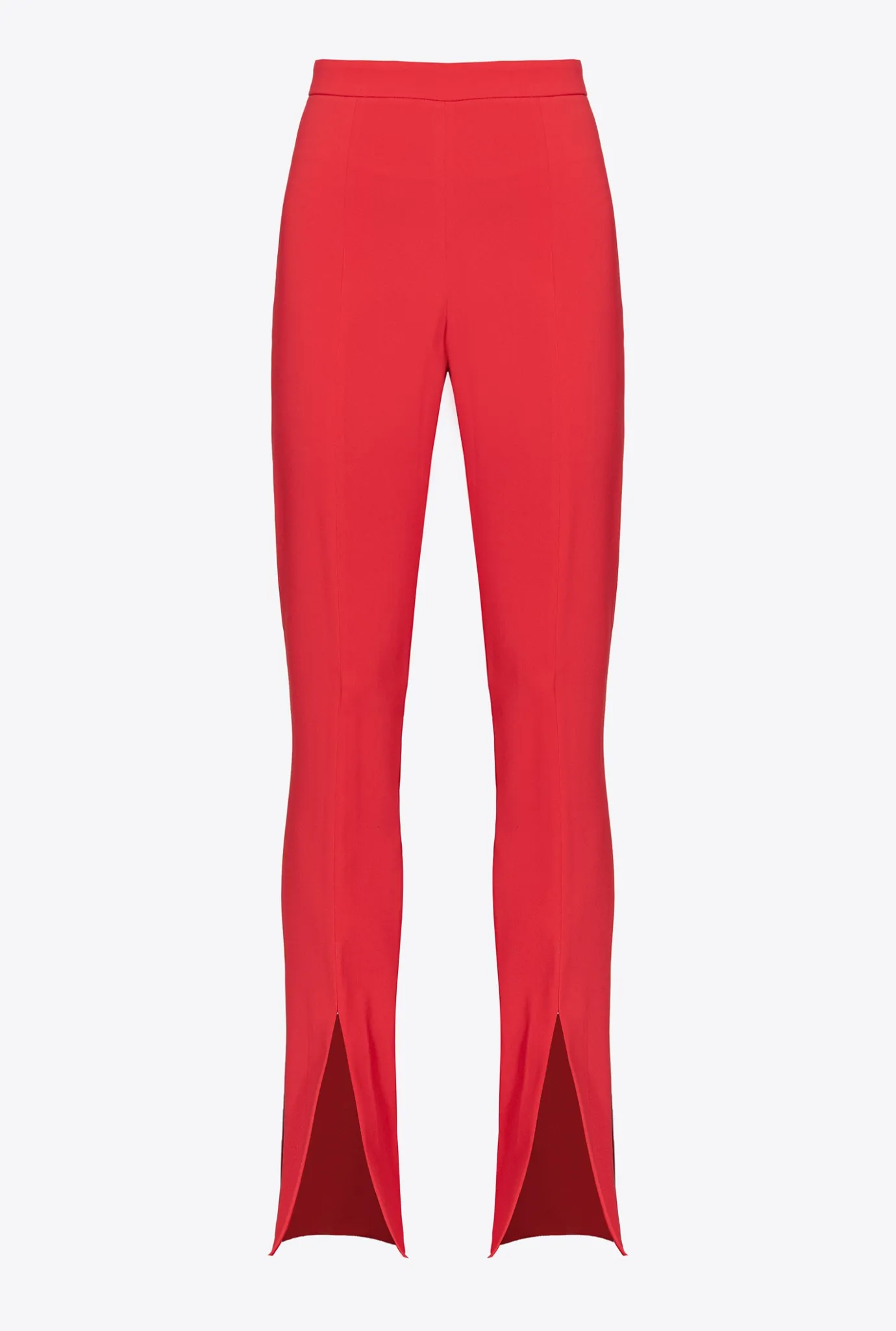 Tailleurs Et Ensembles|PINKO Pantalon Moulant Fendu En Bas Rouge Formule 1