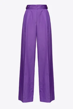 Pantalons|PINKO Pantalon Palazzo Avec Pattes A La Taille Violet Pride