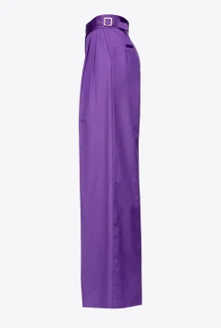 Pantalons|PINKO Pantalon Palazzo Avec Pattes A La Taille Violet Pride