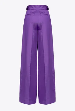 Pantalons|PINKO Pantalon Palazzo Avec Pattes A La Taille Violet Pride