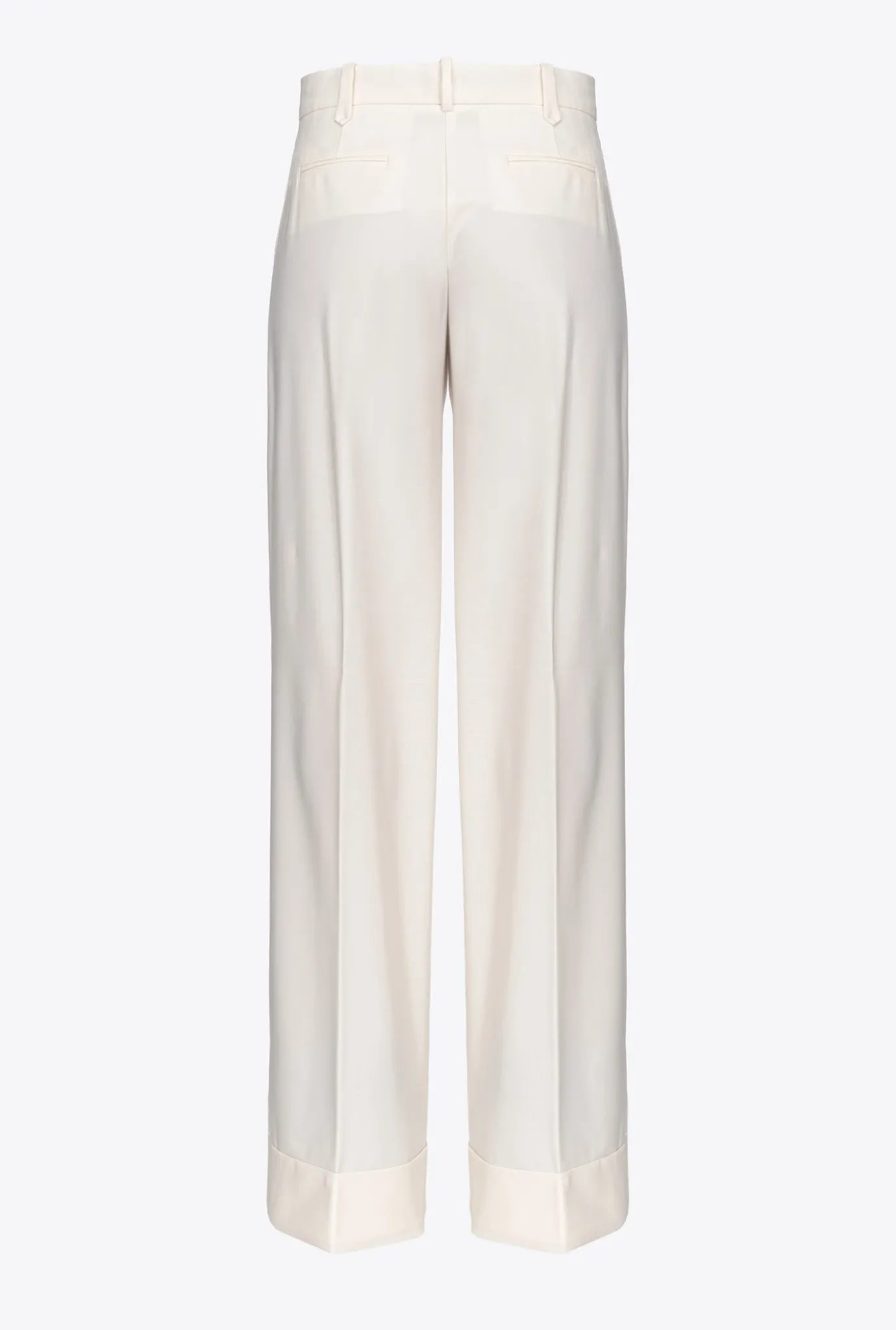 Tailleurs Et Ensembles|PINKO Pantalon Palazzo Taille Haute Blanc-Glace A La Vanille