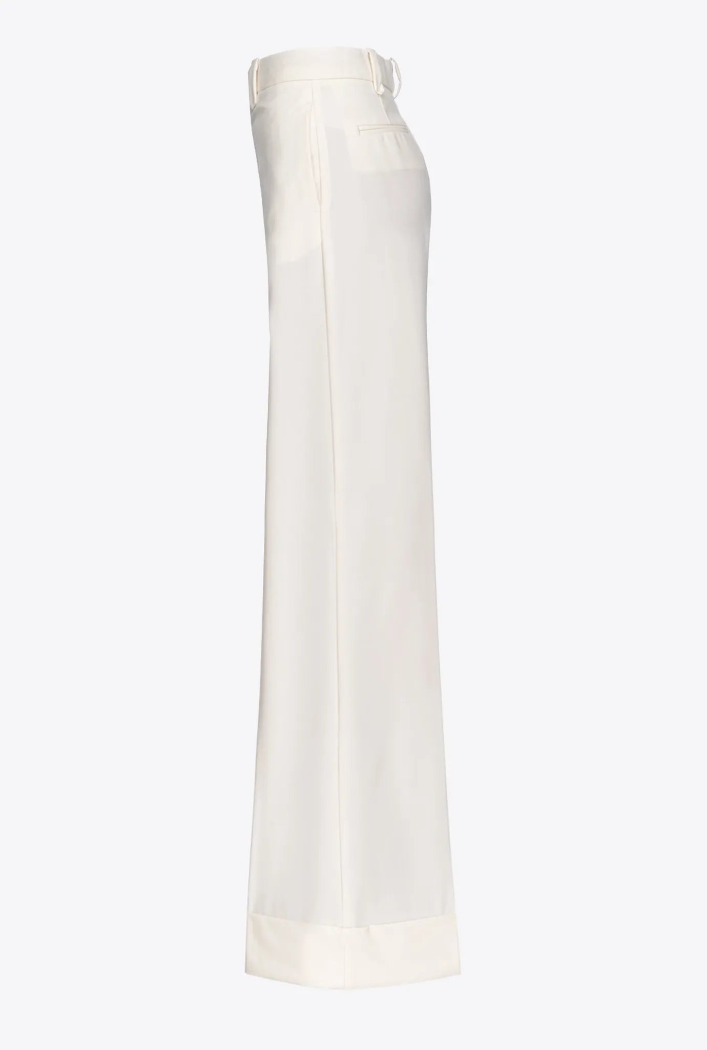 Tailleurs Et Ensembles|PINKO Pantalon Palazzo Taille Haute Blanc-Glace A La Vanille