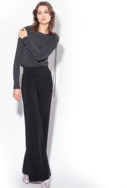 Pantalons|PINKO Pantalon Pattes D'Elephant Noir Limousine