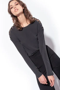 Pantalons|PINKO Pantalon Pattes D'Elephant Noir Limousine
