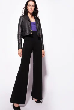 Pantalons|PINKO Pantalon Pattes D'Elephant Noir Limousine