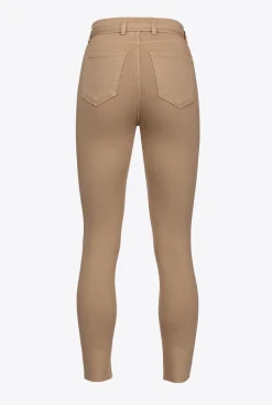 Jeans|PINKO Pantalon Skinny A Ceinture Love Birds Beige Castor