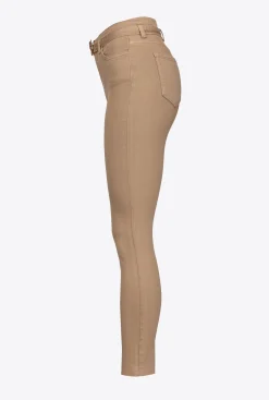 Jeans|PINKO Pantalon Skinny A Ceinture Love Birds Beige Castor