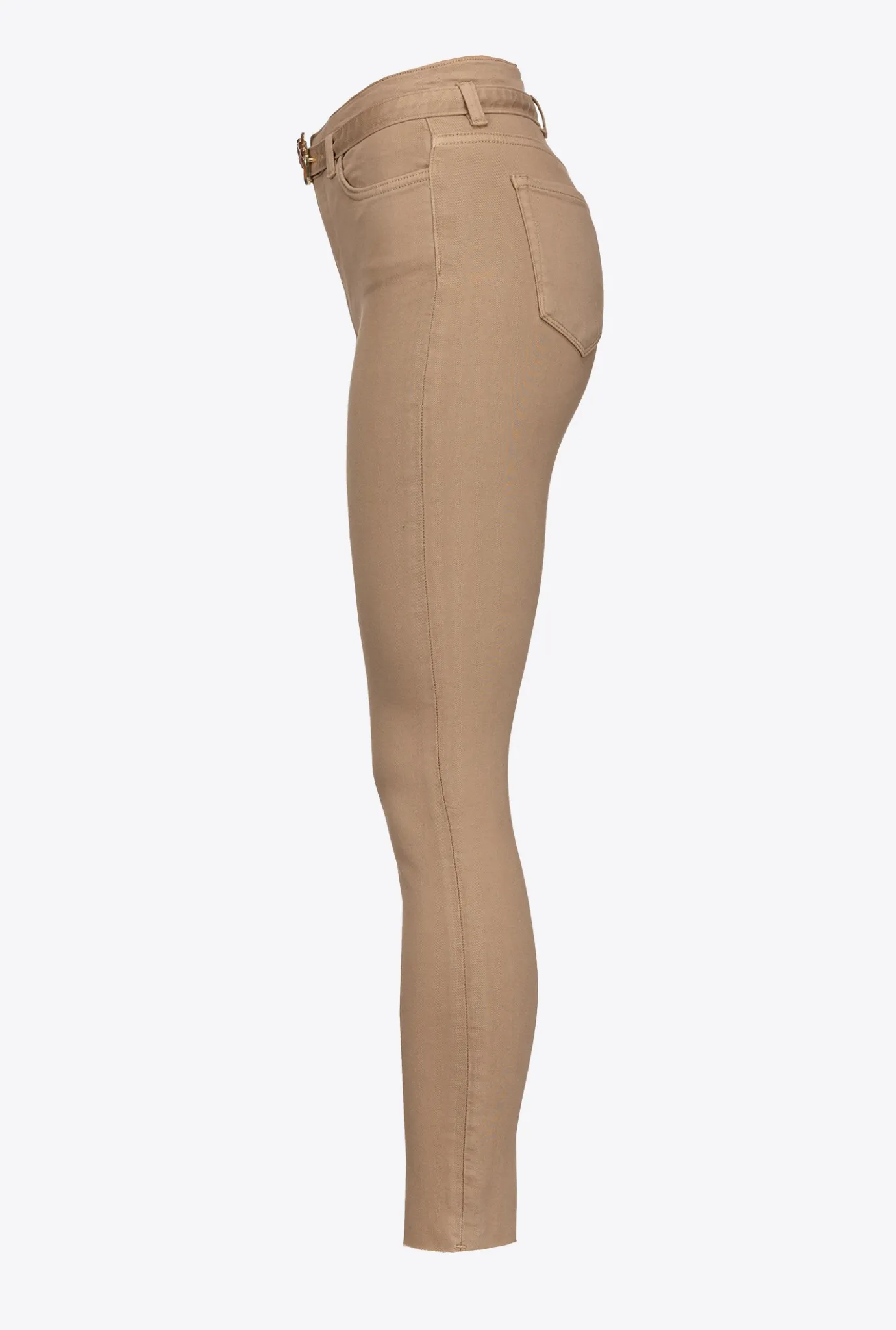 Jeans|PINKO Pantalon Skinny A Ceinture Love Birds Beige Castor
