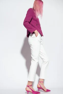 Pantalons|PINKO Pantalon Slim Monochrome Blanc-Blanche-Neige
