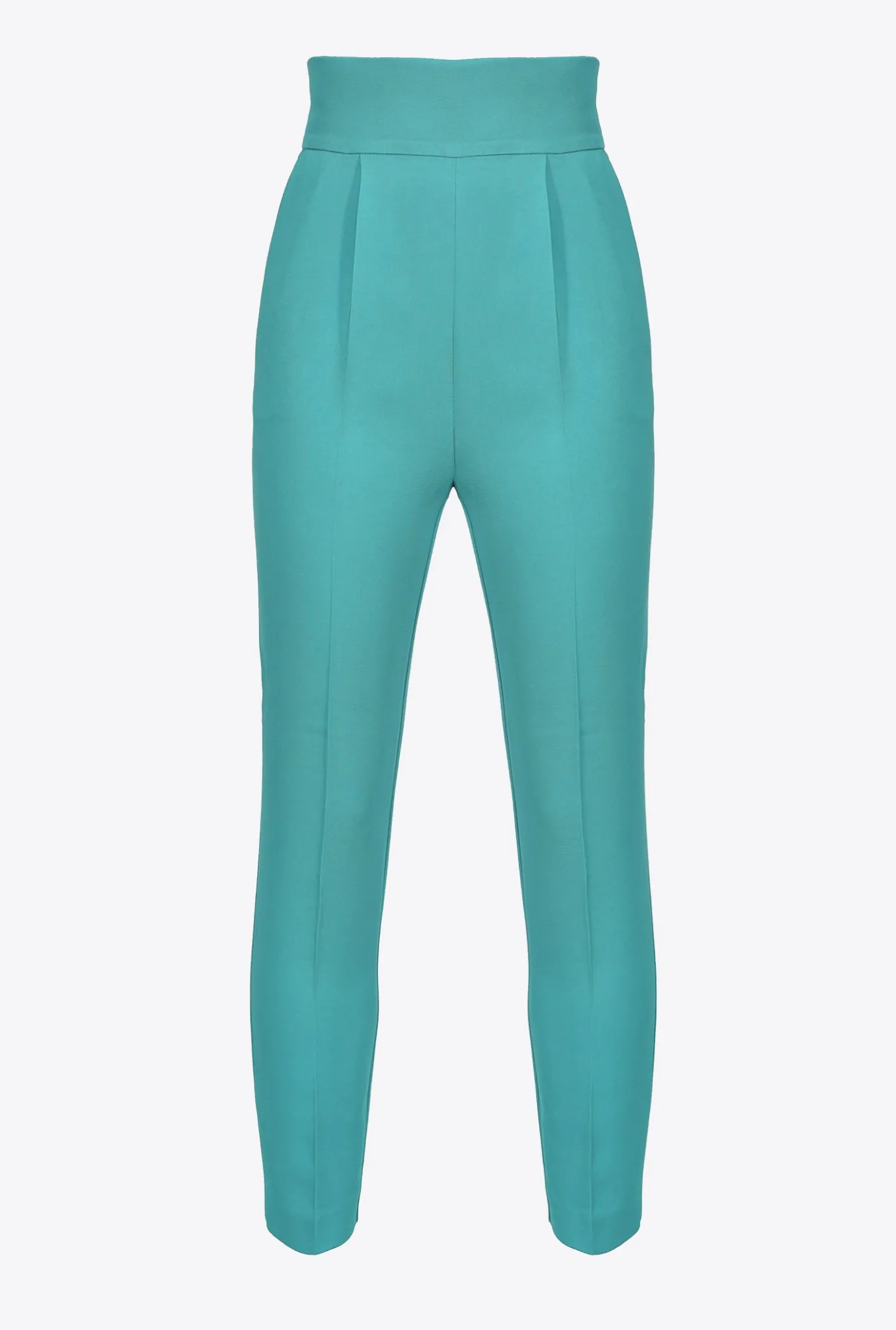 Tailleurs Et Ensembles|PINKO Pantalon Taille Haute En Crepe Stretch Bleu Ciel-Marine