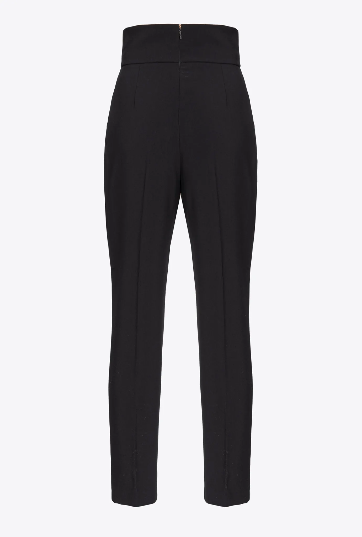 Tailleurs Et Ensembles|PINKO Pantalon Taille Haute En Crepe Stretch Noir Limousine