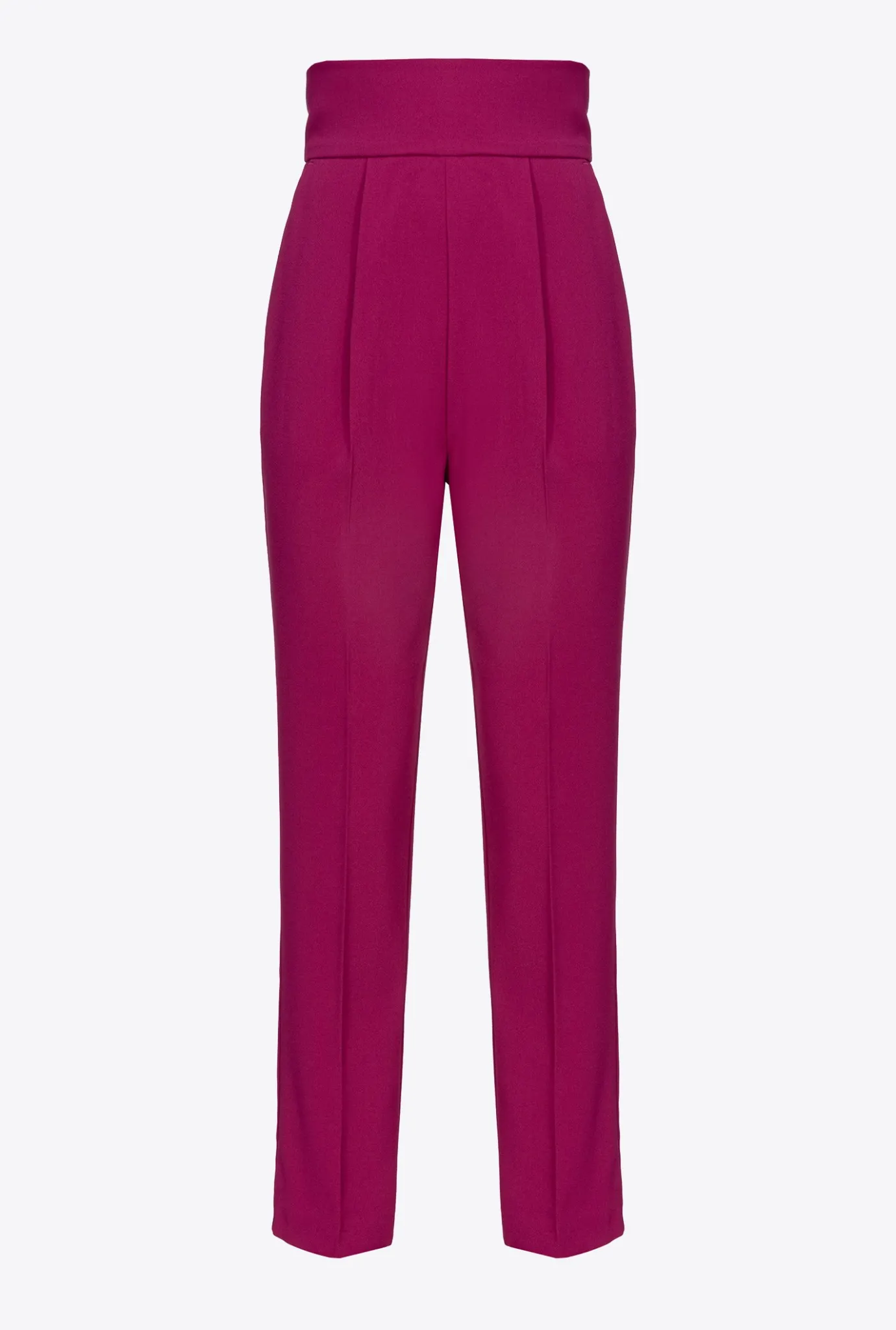 Pantalons|PINKO Pantalon Taille Haute En Crepe Stretch Violet Bougainvillier