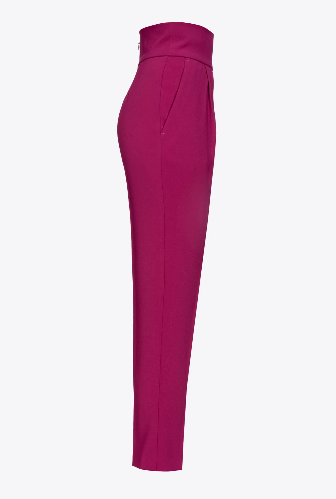 Pantalons|PINKO Pantalon Taille Haute En Crepe Stretch Violet Bougainvillier