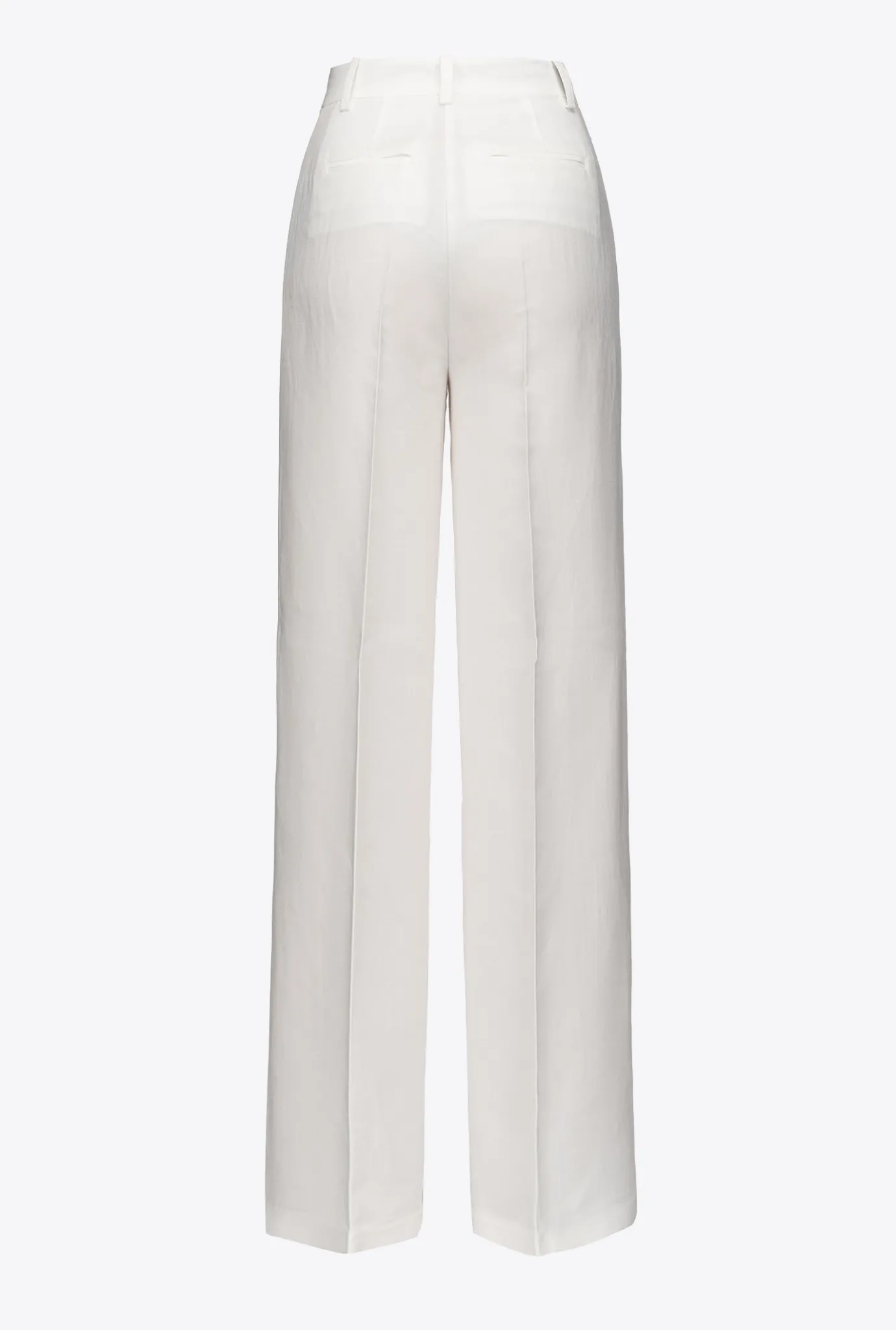 Tailleurs Et Ensembles|PINKO Pantalon Wide Leg En Lin Blanc Soie