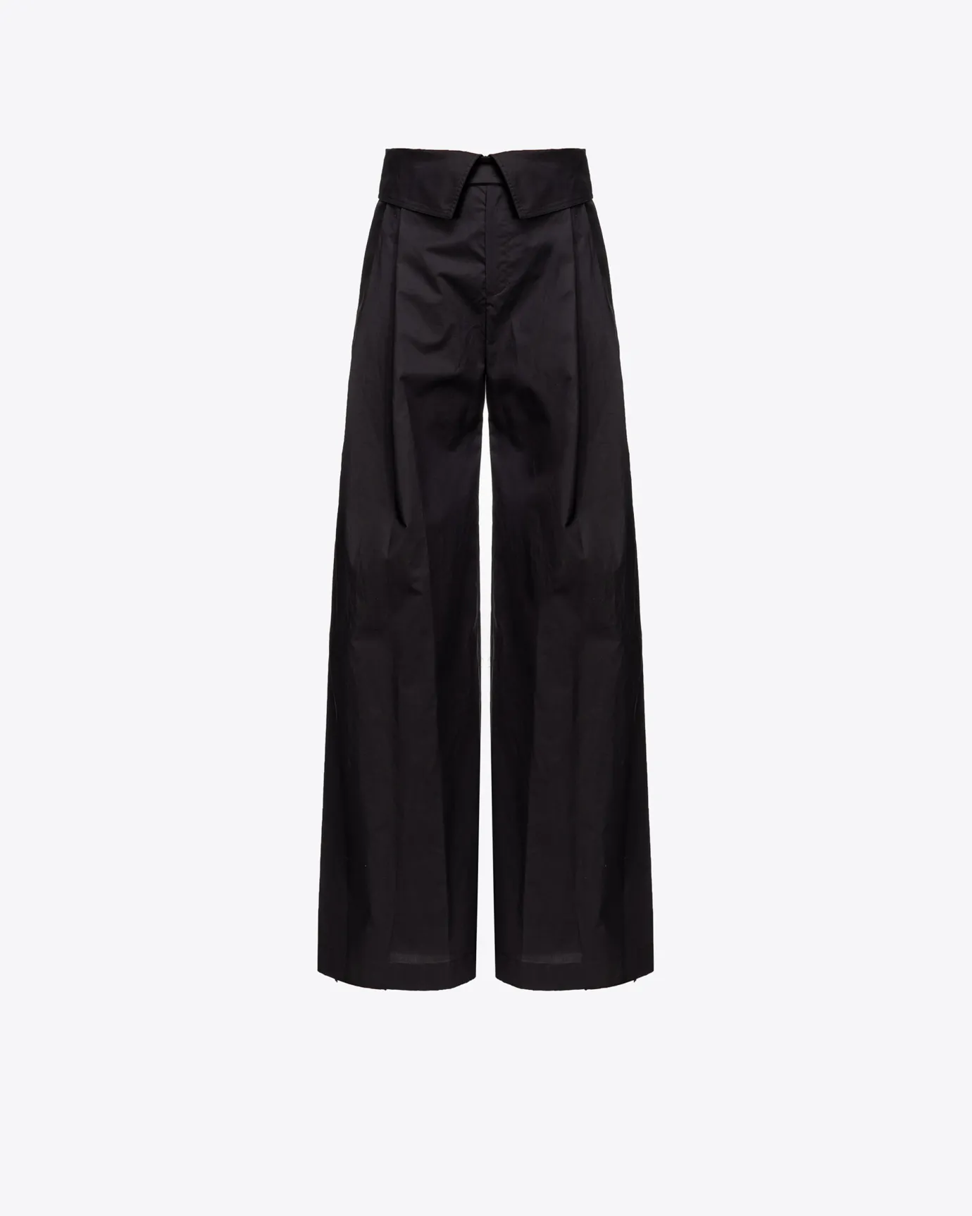 Pantalons|PINKO Pantalon Wide Leg En Popeline Noir Limousine