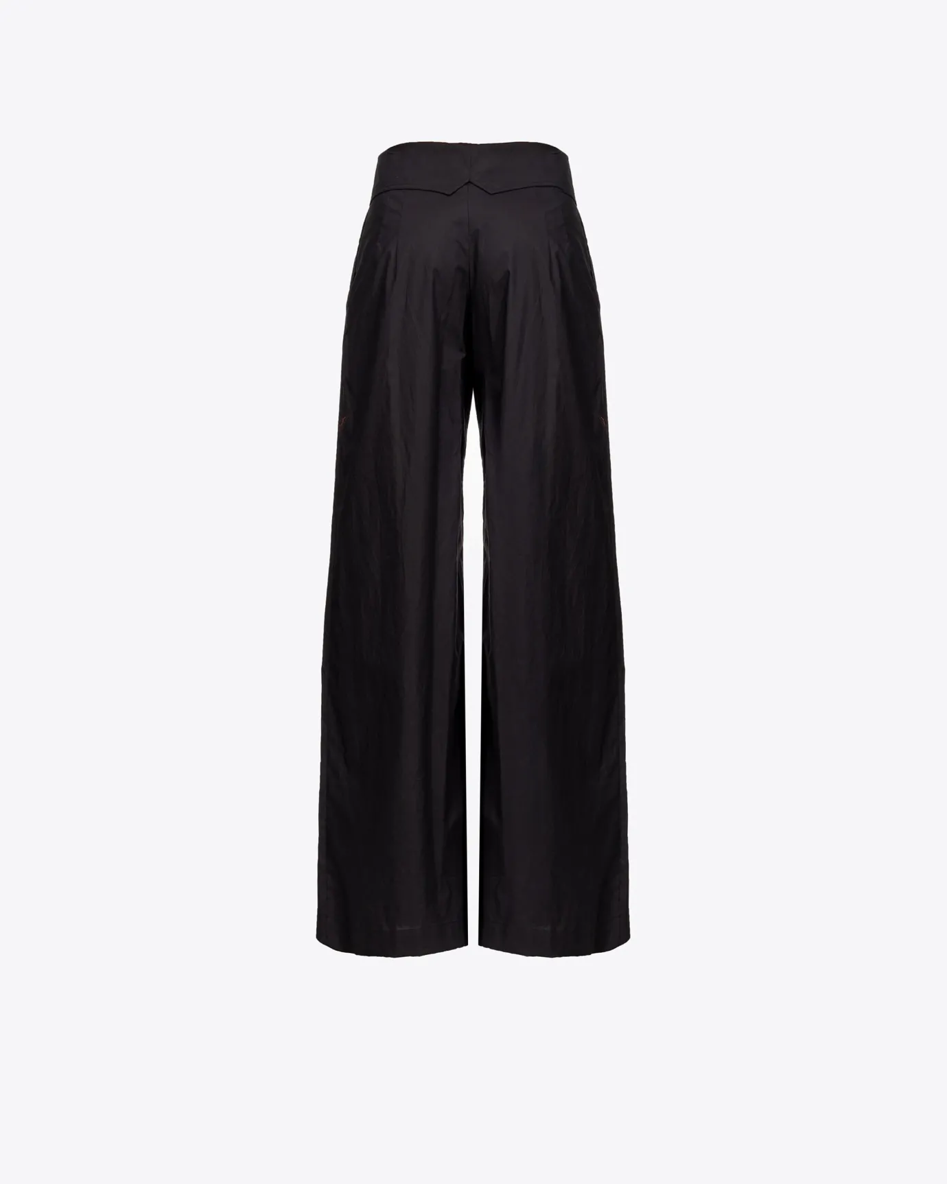 Pantalons|PINKO Pantalon Wide Leg En Popeline Noir Limousine