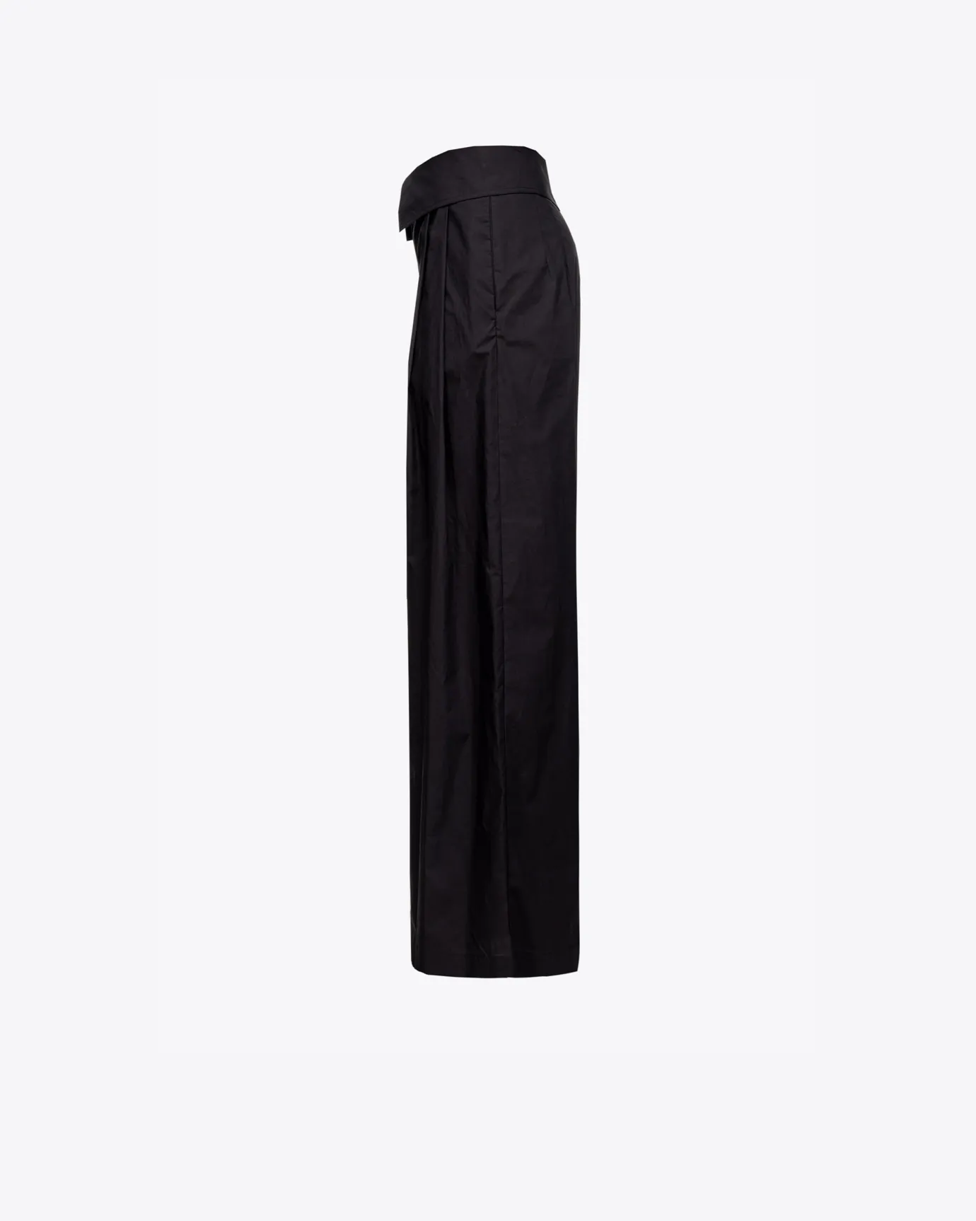 Pantalons|PINKO Pantalon Wide Leg En Popeline Noir Limousine