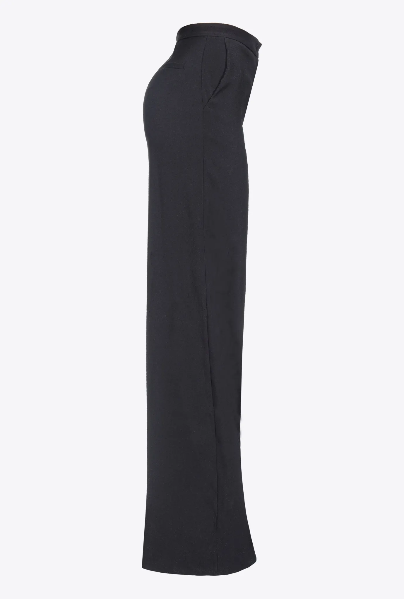Tailleurs Et Ensembles|PINKO Pantalon Wide Leg Stretch Noir Limousine